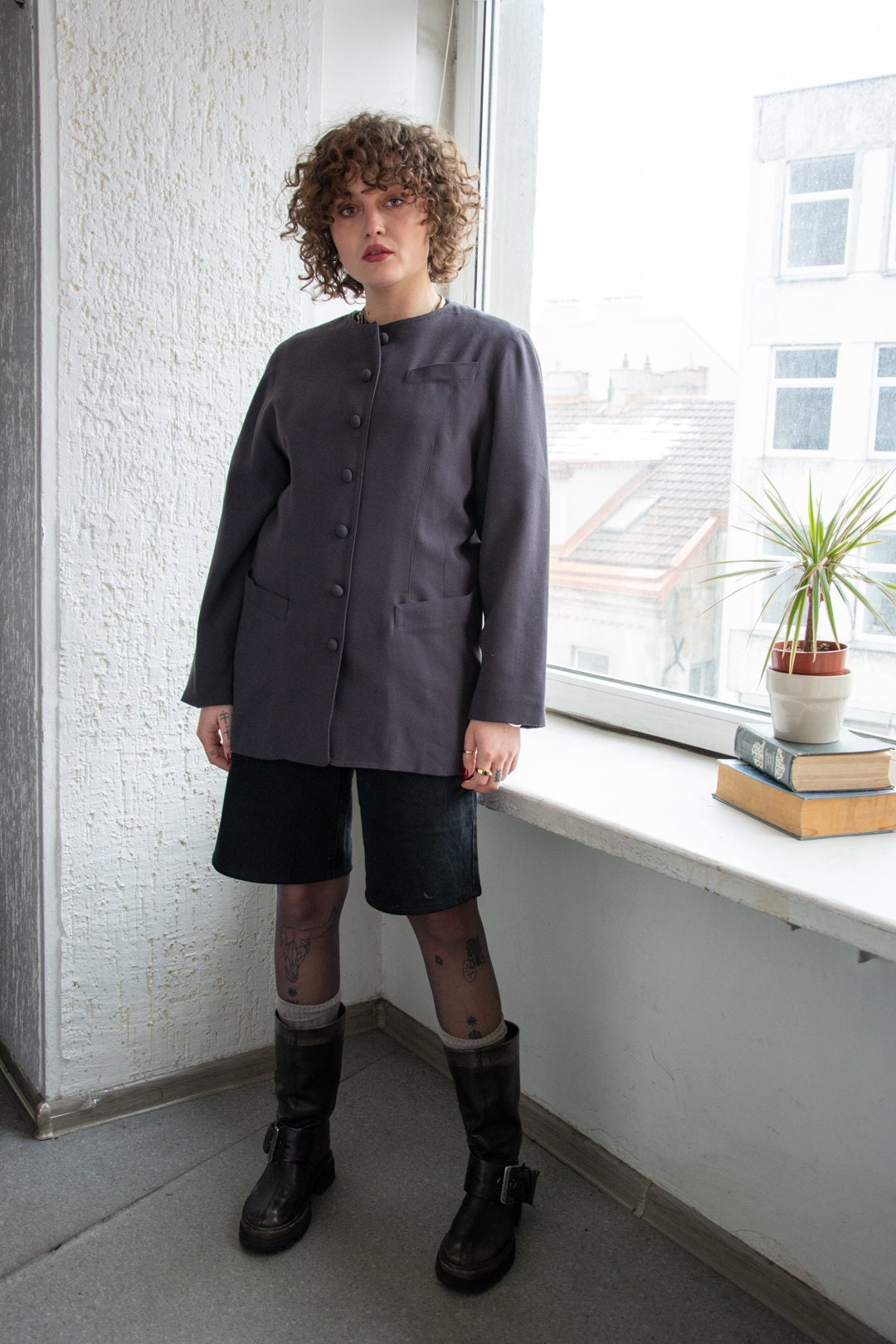 Vintage 80Er Jahre Grauer Woll Blazer von WardrobeQueenVINTAGE