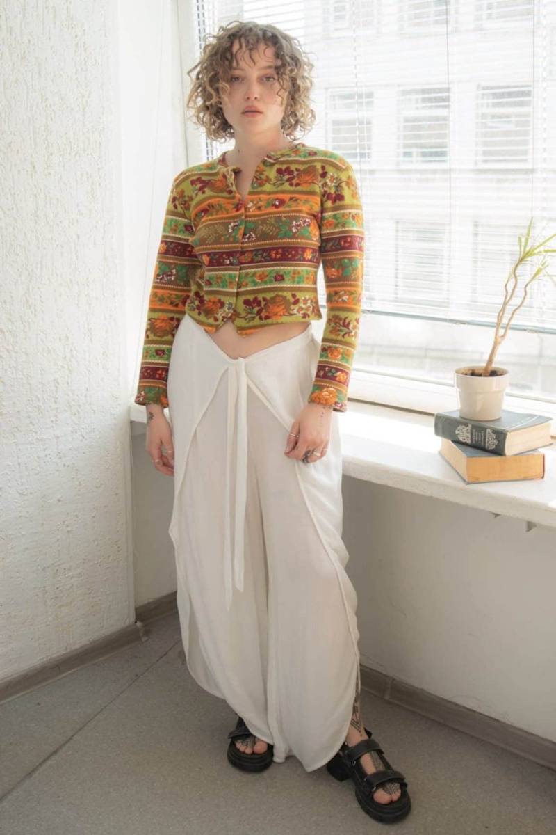 Vintage 80Er Jahre Seltene Mehrfarbige Boho Baumwolle Kenzo Jungle Jacke von WardrobeQueenVINTAGE