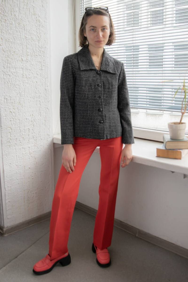 Vintage 80Er Schwarz Kariert Blazer von WardrobeQueenVINTAGE