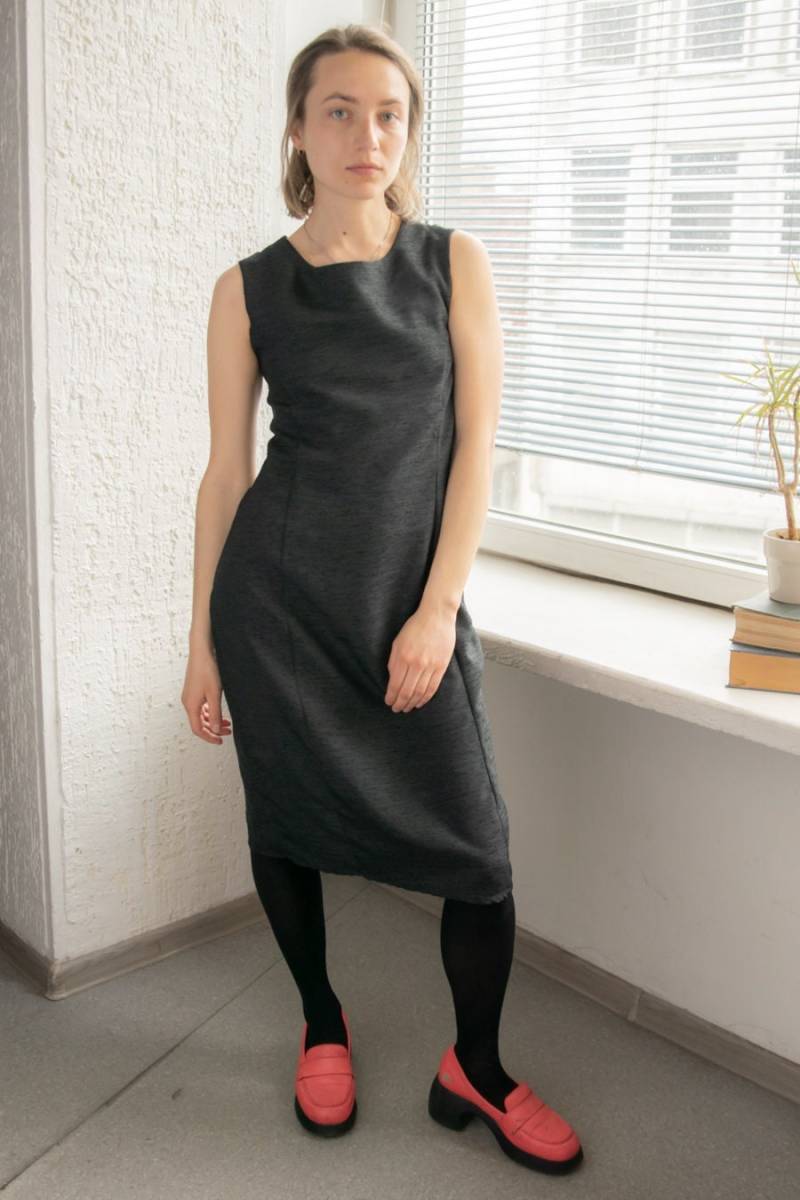 Vintage 80Er Schwarzes Strukturkleid von WardrobeQueenVINTAGE