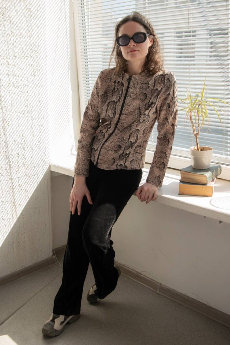 Vintage 90Er Jahre Schlangen Muster Jacke in Braun von WardrobeQueenVINTAGE