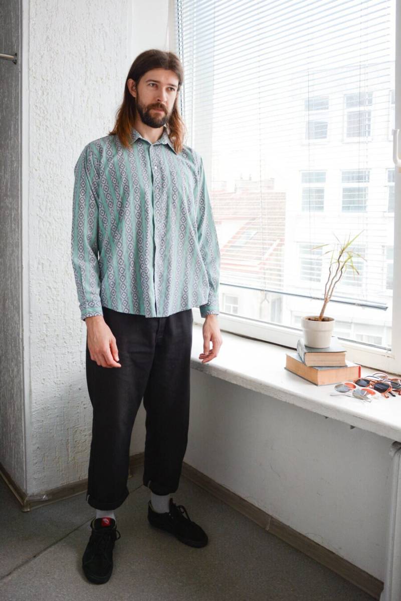 Vintage Boho Shirt Mit Mint Muster von WardrobeQueenVINTAGE