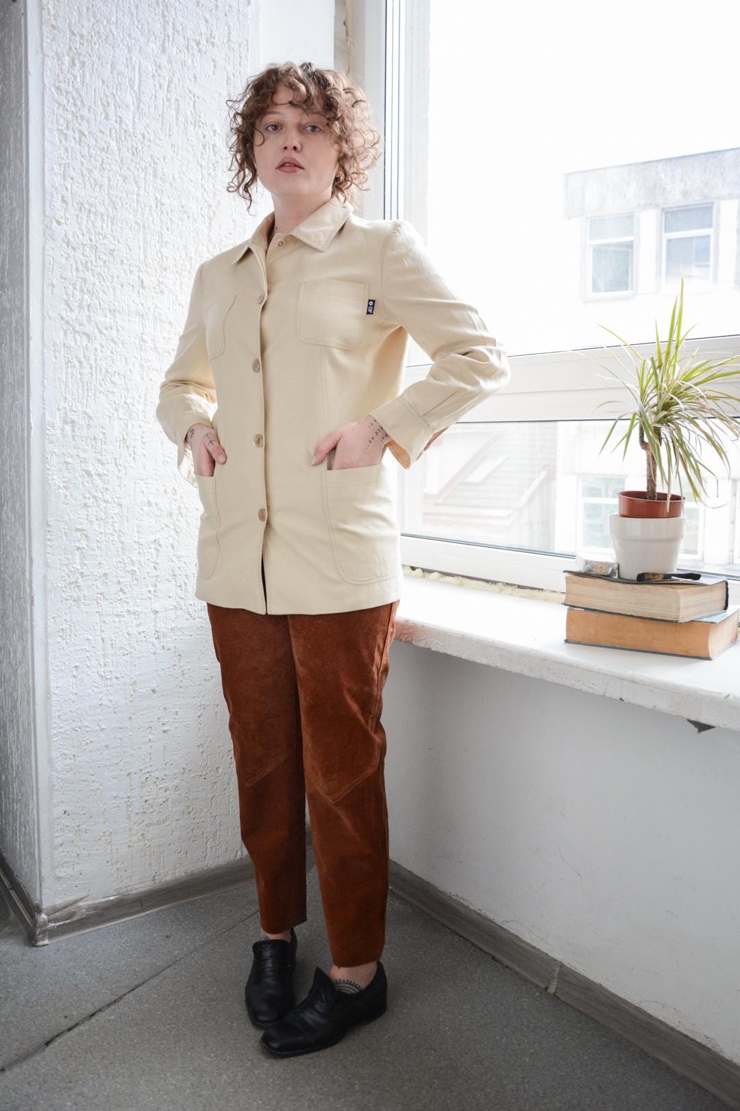 Vintage Gianfranco Ferre Beige Leinen Jacke von WardrobeQueenVINTAGE