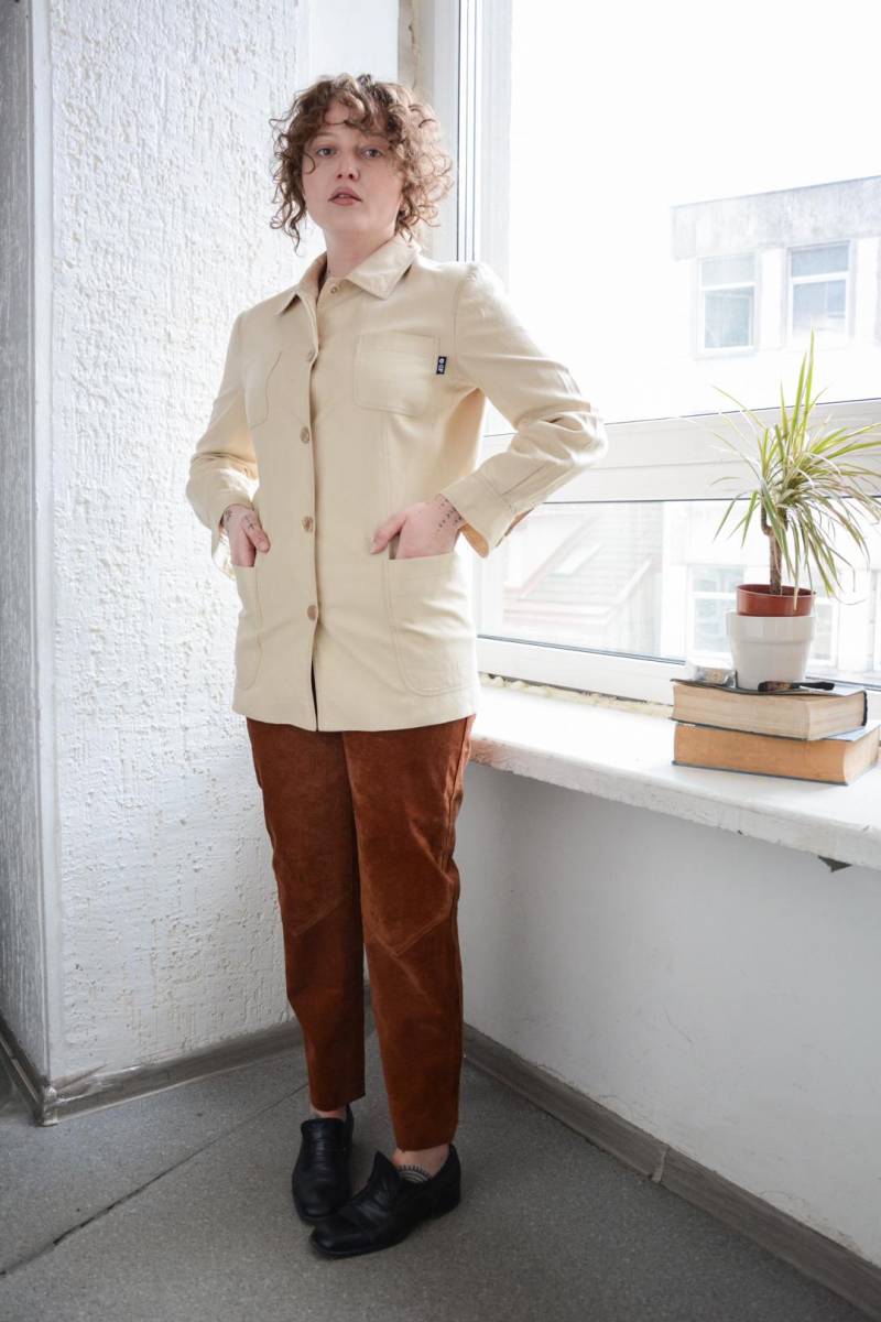 Vintage Gianfranco Ferre Beige Leinen Jacke von WardrobeQueenVINTAGE