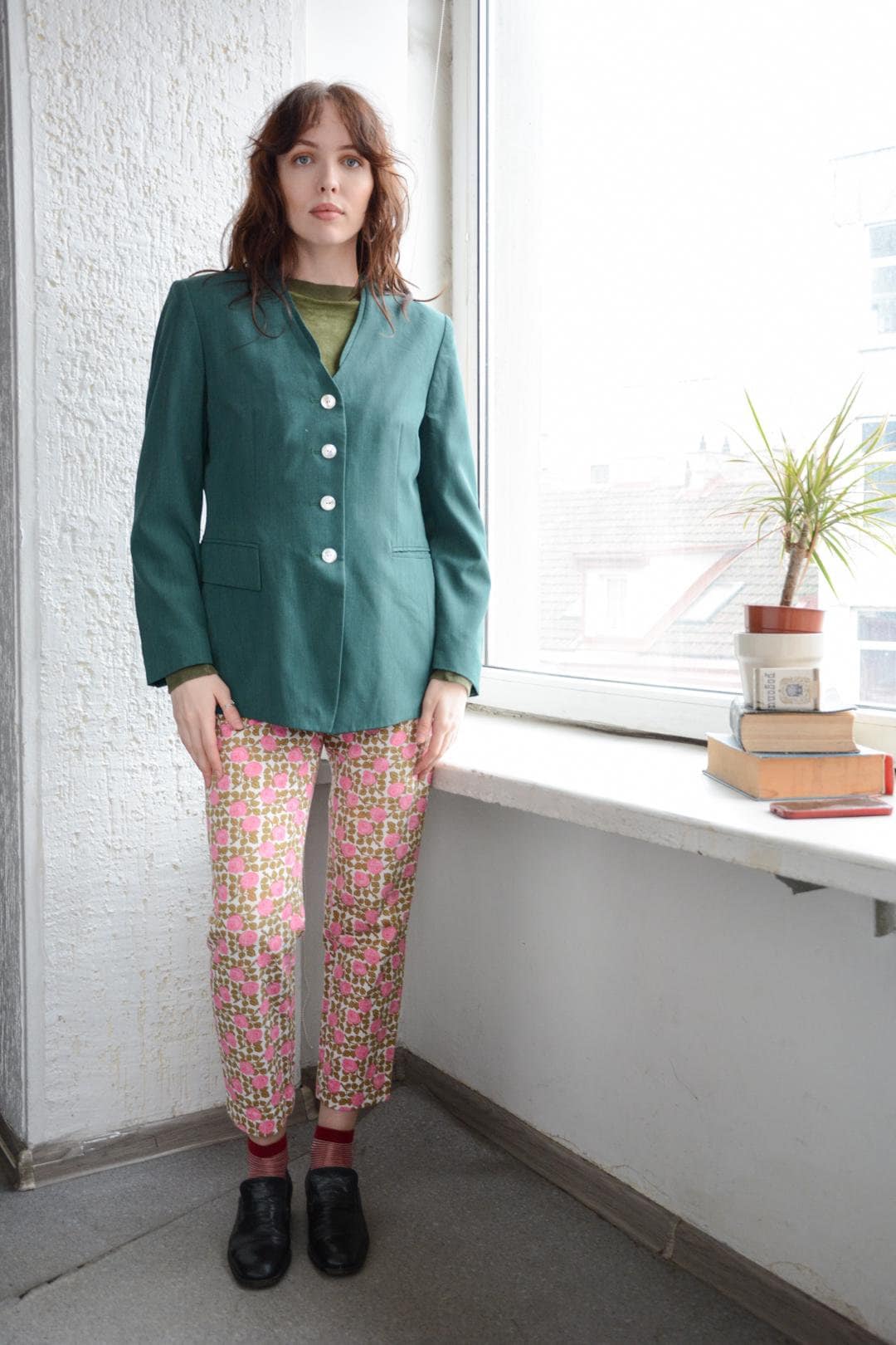 Vintage Grüner Woll Blazer von WardrobeQueenVINTAGE