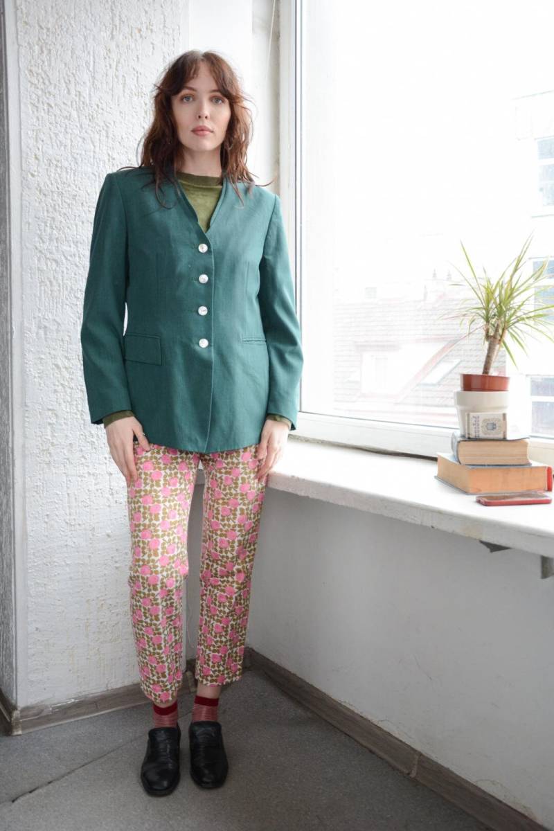 Vintage Grüner Woll Blazer von WardrobeQueenVINTAGE