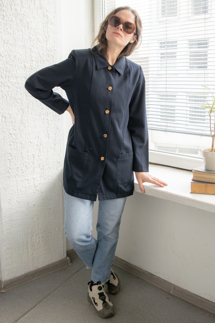 Vintage Marine Long Fit Blazer von WardrobeQueenVINTAGE