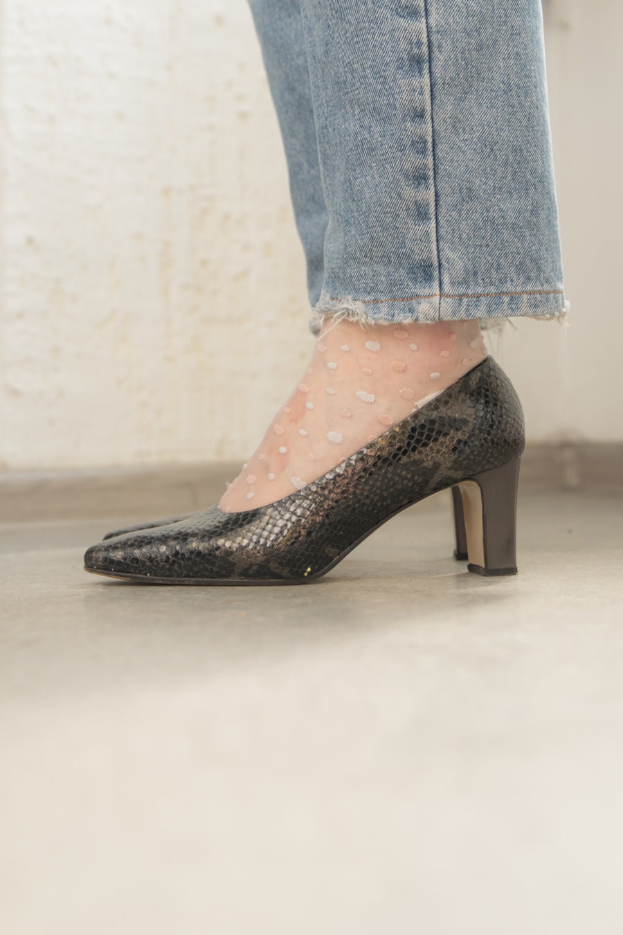 Vintage Schwarz/Grau Pumps von WardrobeQueenVINTAGE