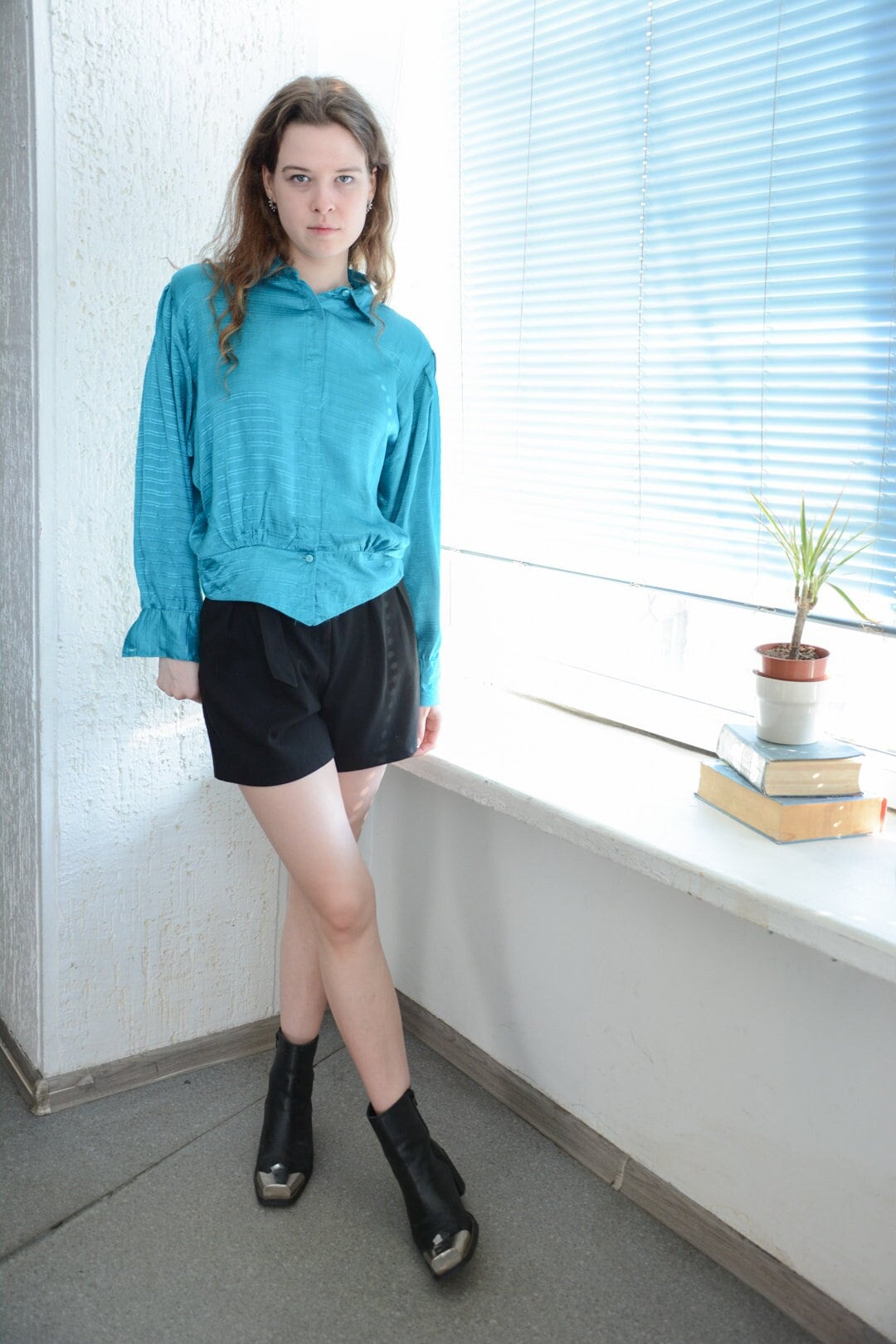 Vintage Smaragdgrüne Puffärmelbluse von WardrobeQueenVINTAGE