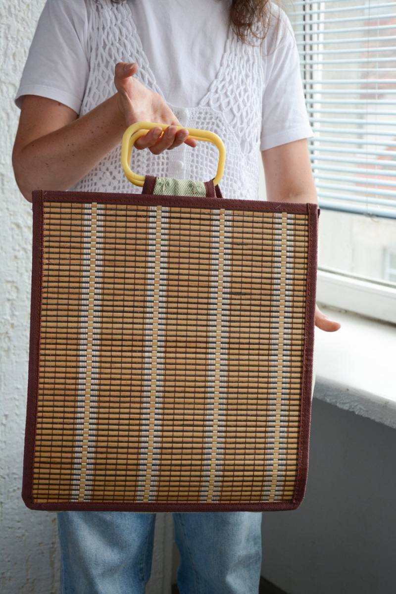 Vintage Unikat 70Er Jahre Braune Strohtasche von WardrobeQueenVINTAGE