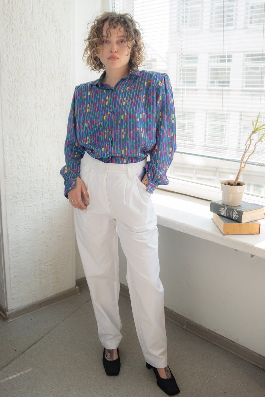 Vintage Weiße Baumwollhose von WardrobeQueenVINTAGE