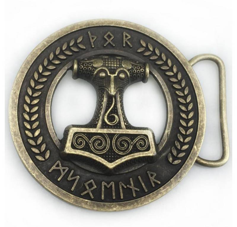 Ware aus aller Welt Gürtelschnalle Wikinger Thorshammer Mjölnir Gürtelschließe Wechselschnalle Buckle (1-St) von Ware aus aller Welt