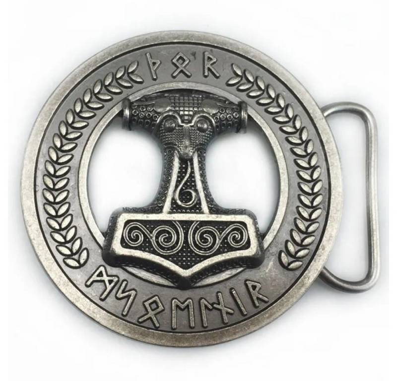 Ware aus aller Welt Gürtelschnalle Wikinger Thorshammer Mjölnir Gürtelschließe Wechselschnalle Buckle (1-St) von Ware aus aller Welt