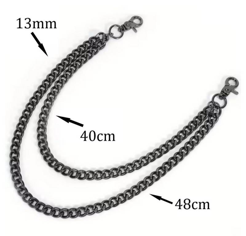 Ware aus aller Welt Hosenkette Zweireihige Schlüsselkette Brieftasche Kette Biker Trucker Punk Kette, (1-tlg) von Ware aus aller Welt
