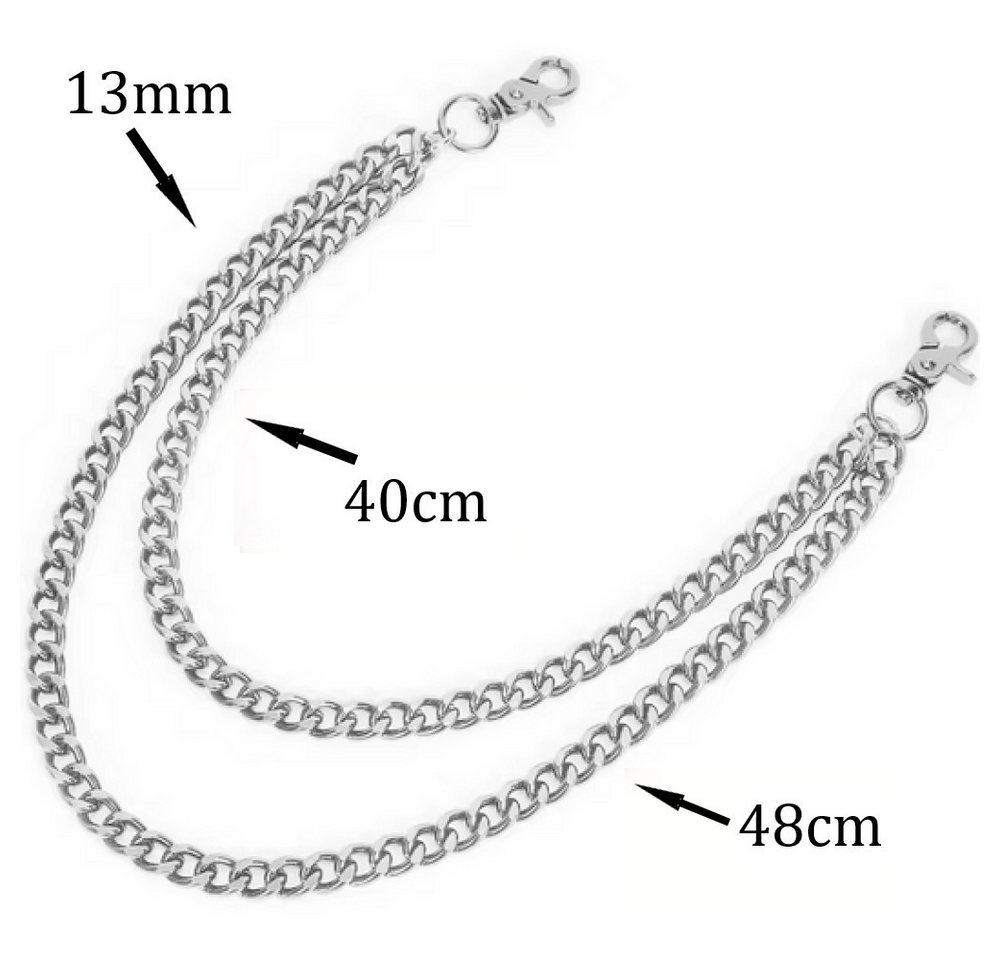 Ware aus aller Welt Hosenkette Zweireihige Schlüsselkette Brieftasche Kette Biker Trucker Punk Kette, (1-tlg) von Ware aus aller Welt