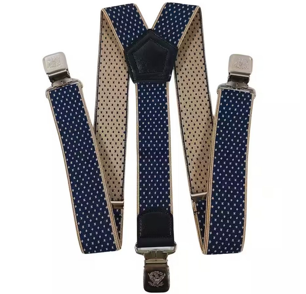 Ware aus aller Welt Hosenträger im Retro-Stil starke Y Hosenträger 40 mm breit mit starke Krallenclips von Ware aus aller Welt