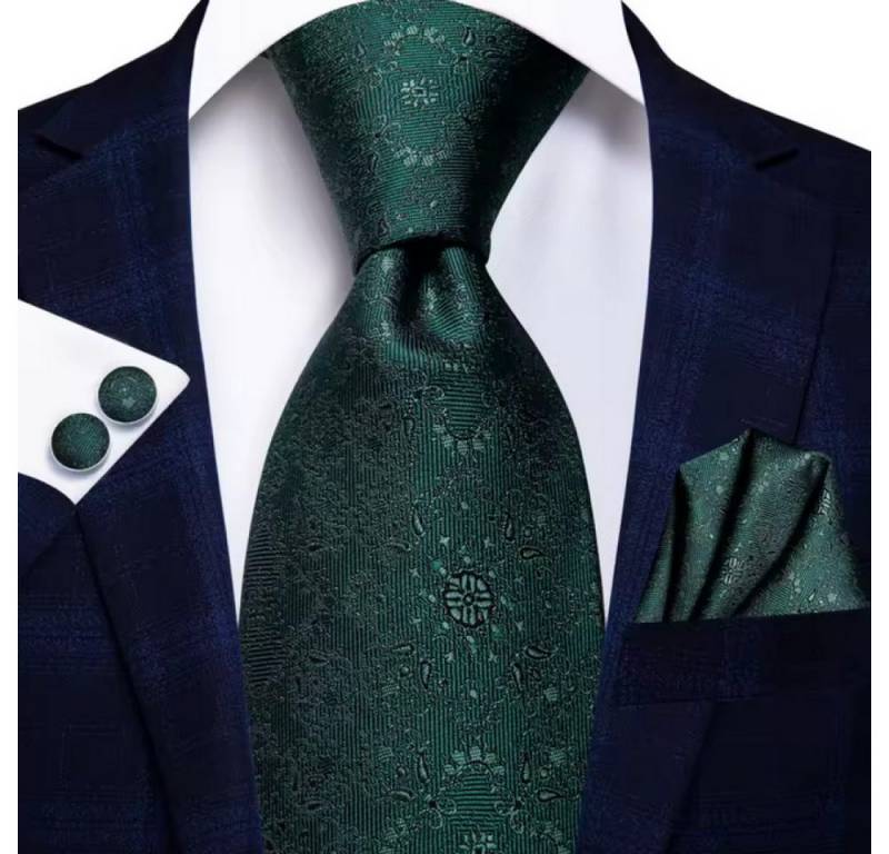 Ware aus aller Welt Krawatte Einstecktuch Manschettenknöpfe Seide Seidenkrawatte Schlips Binder von Ware aus aller Welt