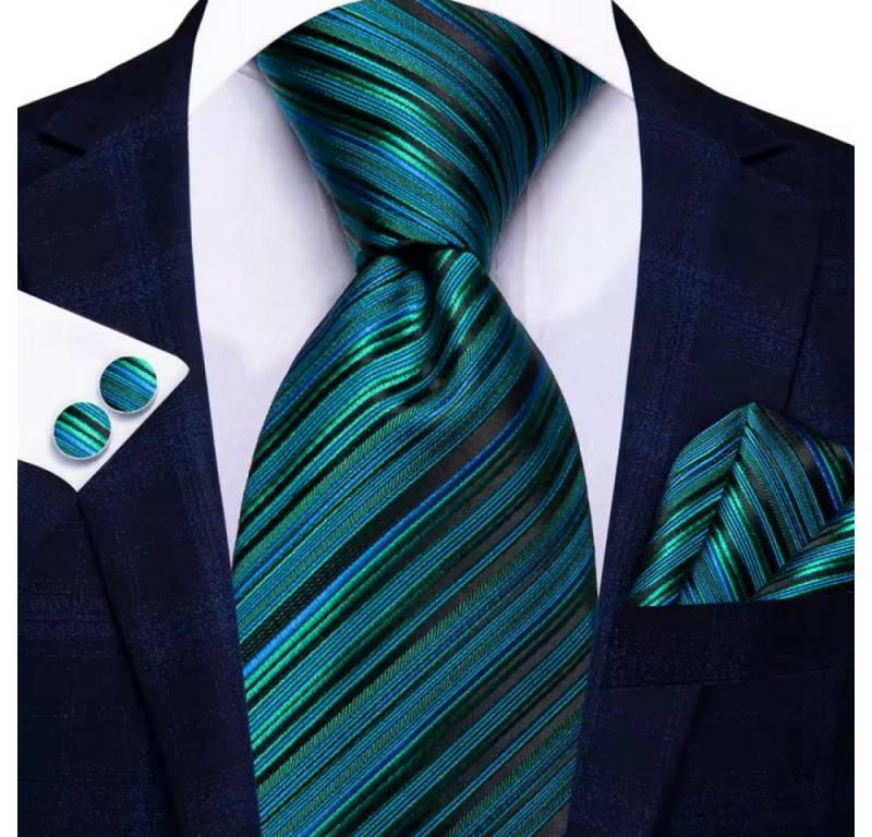 Ware aus aller Welt Krawatte Einstecktuch Manschettenknöpfe Seide Seidenkrawatte Schlips Binder von Ware aus aller Welt