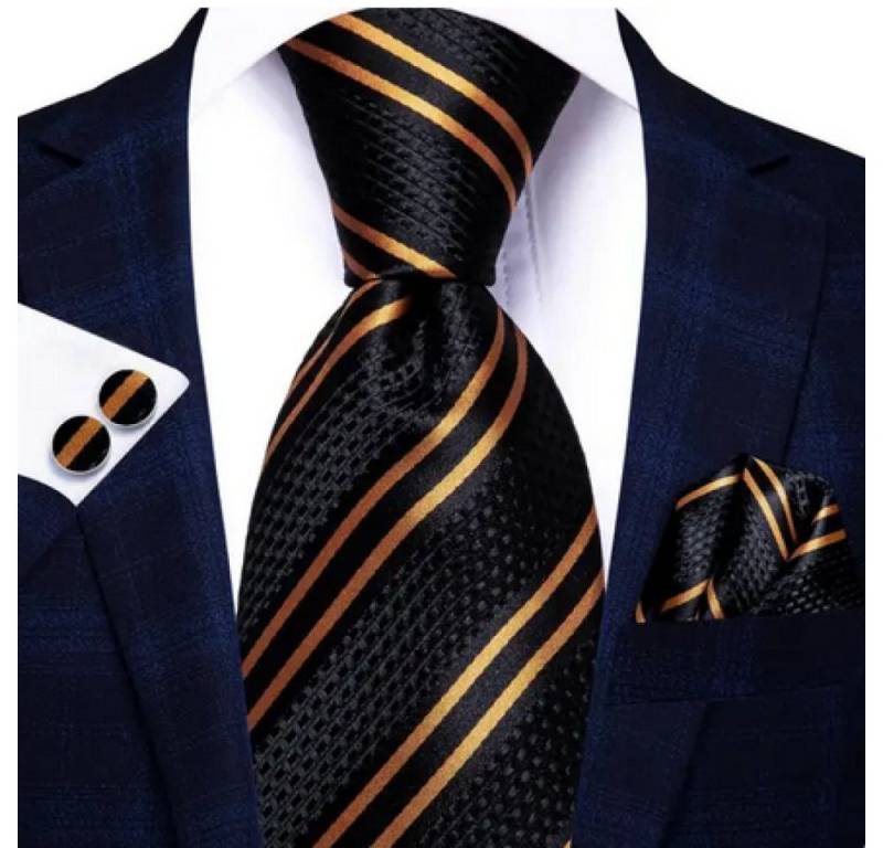 Ware aus aller Welt Krawatte Einstecktuch Manschettenknöpfe Seide Seidenkrawatte Schlips Binder von Ware aus aller Welt