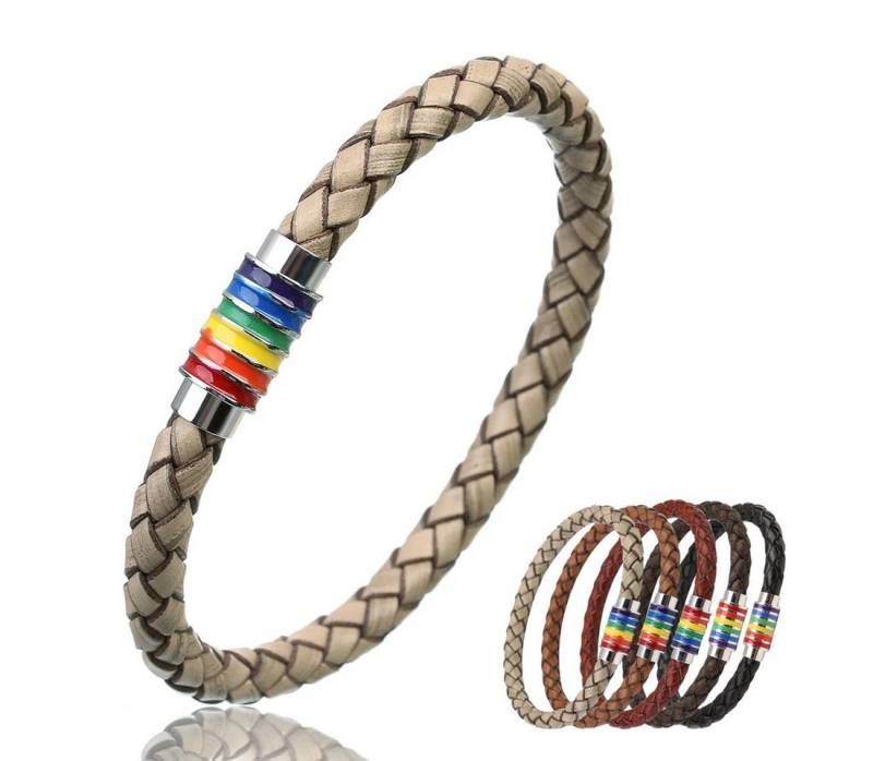 Ware aus aller Welt Lederarmband Pride Armband Regenbogen CSD Armband Männer Frauen Queers LGBTQ+ von Ware aus aller Welt