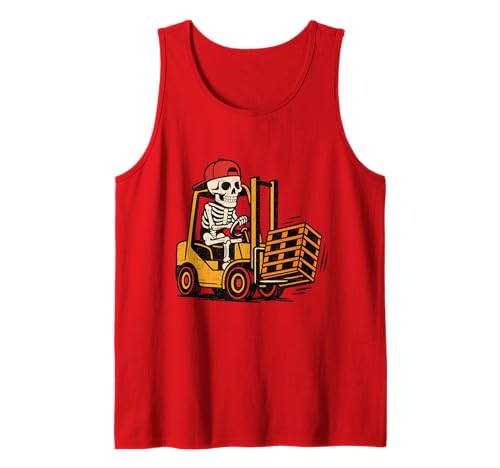Herren Lustiger Skelett-Gabelstapler zertifizierter Bediener-Humor für Arbeiter Tank Top Herren Lustiger Skelett-Gabelstapler zertifizierter Bediener-Humor für Arbeiter Tank Top von Warehouse Skeleton Humor