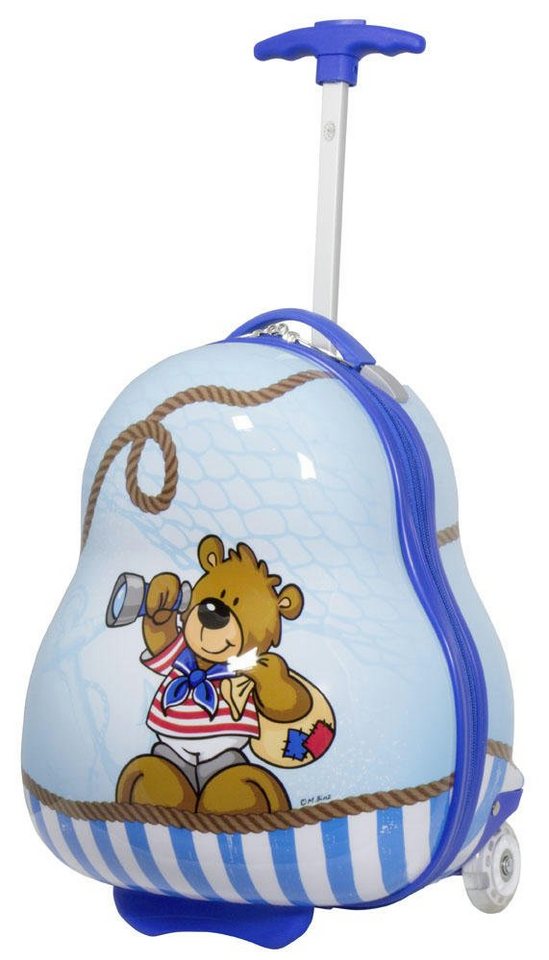 Warenhandel König Kinderkoffer Kinderkoffer Bär, 2 Rollen, mit Motiv, Leichtlaufrollen mit LED-Licht von Warenhandel König