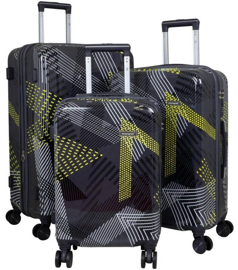 Warenhandel König Trolleyset Ravenna, 4 Rollen, (3tlg. Set mit den Größen M, L und XL, 3 tlg., Hartschalen Trolley Set), Dehnfalte für Gr. L und XL, farbig abgestimmte Griffe und Rollen von Warenhandel König