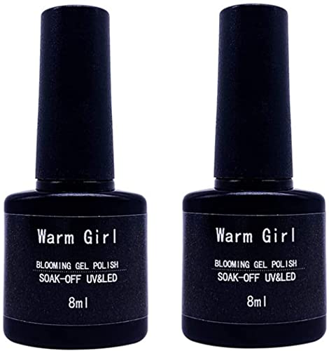 Warm Girl 2 Stück Gel-Nagellack, Blüten-Gel-Nagellack für Nagelkunst-Dekoration, Blüteneffekt, Nagelkunst-Gel, DIY und Salongebrauch, Blüten-Gel für Maniküre-Kunst-Design von Warm Girl