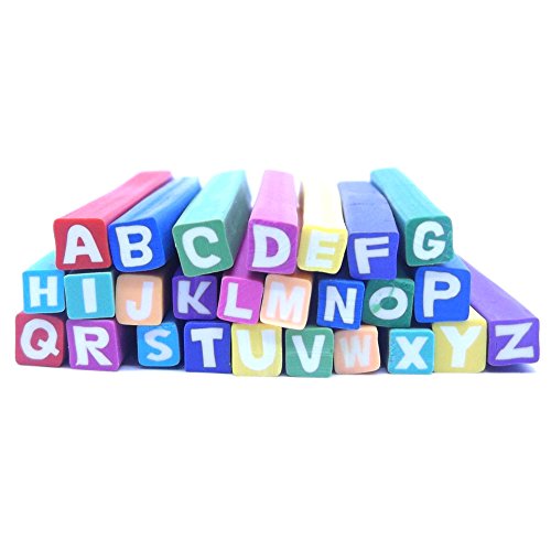 Warm Girl Mix A bis Z Alphabet Polymer Clay Zuckerstangen Canes 52pcs Mini Buchstabe kawaii Nail Deco Nail Kunst Ohrringe machen von Warm Girl