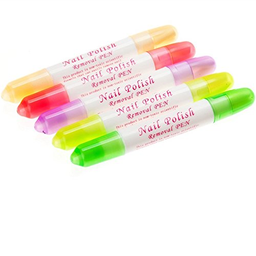 Warm Girl Nagellack-Korrekturstift mit 15 austauschbaren Spitzen, Aceton, 5 Stück von Warm Girl