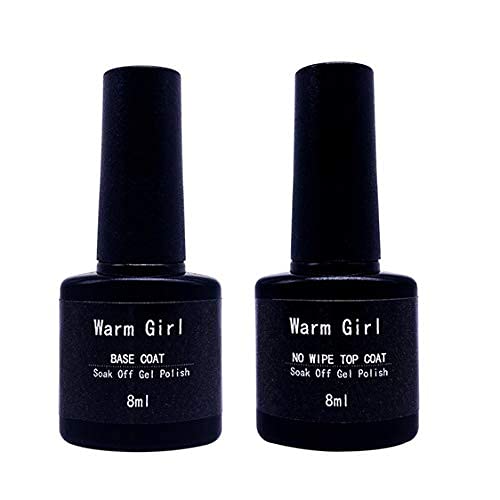 Warm Girl UV LED Base Coat Top Coat, UV Nagellack Gel Nagellack Gellack Unterlack Überlack Set Nägel Maniküre Kit 2pcs 8ml von Warm Girl