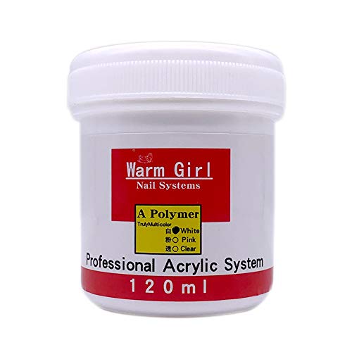 Warm Girl 120 g Acrylpulver, Nagelkunst-Pudersystem für Nagelverlängerung, Acrylnagel-Sets für Anfänger (weiß) von Warm Girl