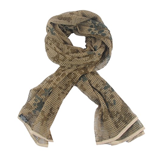 Tarnnetz Netzschal zur Tarnung Tarnschal Schal Taktisch Armee militärische Schal Netting zur Jagd Airsoft Wildtierfotografie 180 x 80 cm, als Halstuch Kopftuch Kopfabdeckung Bandana von WarmHeartting