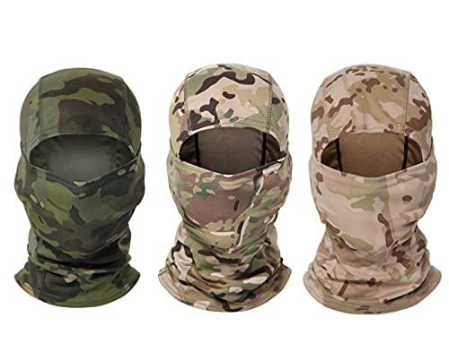 WarmHeartting Sturmhauben Jagd Balaclava Gesichtsmaske, Winddicht Camouflage Balaclava Taktische Kapuze Headwear, Mesh Helme Liner für Erwachsene Frauen und Männer von WarmHeartting