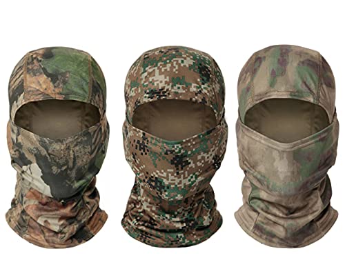 WarmHeartting Sturmhauben Jagd Balaclava Gesichtsmaske, Winddicht Camouflage Balaclava Taktische Kapuze Headwear, Mesh Helme Liner für Erwachsene Frauen und Männer von WarmHeartting