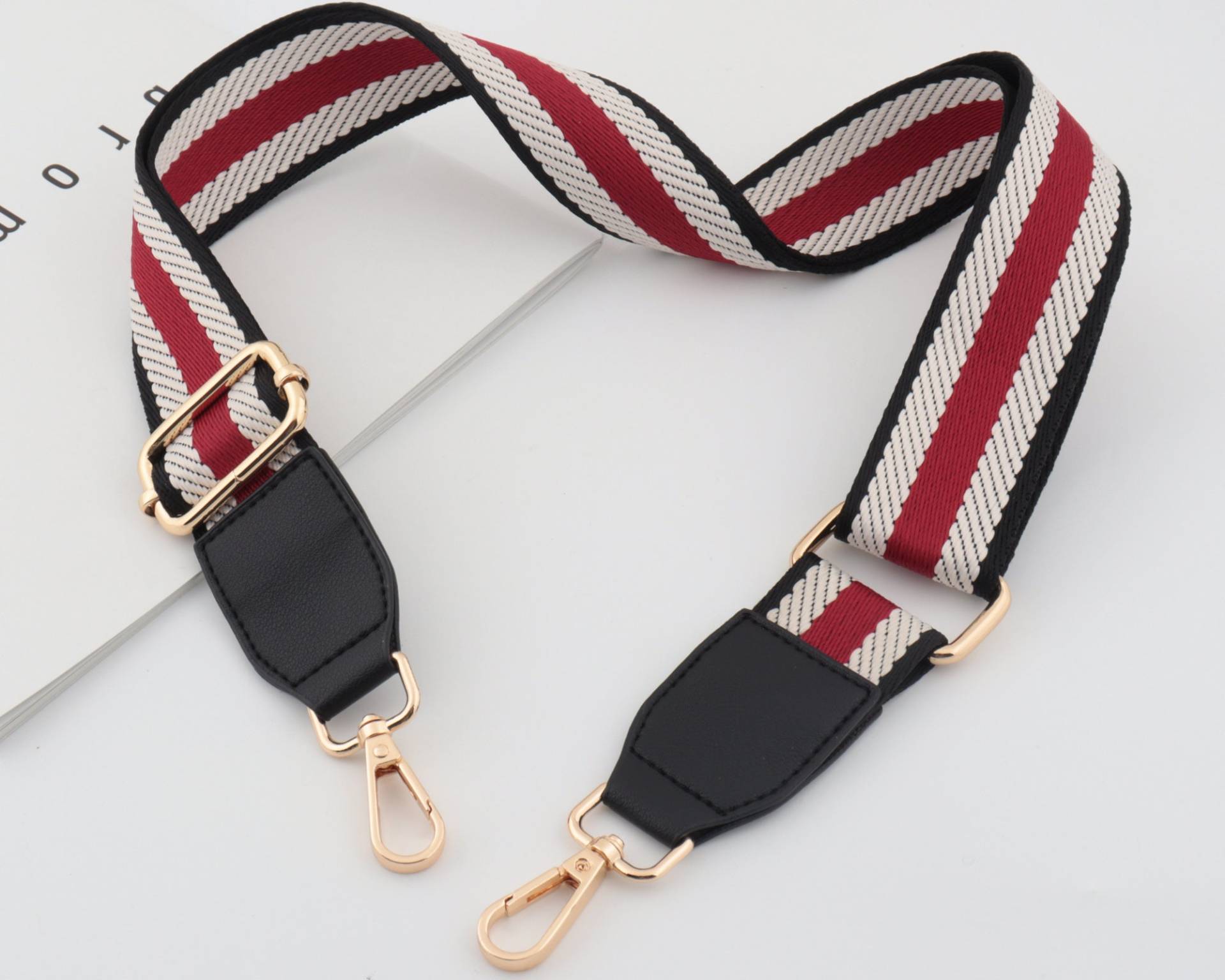 3.8cm Breite Verstellbar Gestreifte Tasche Strap, Canvas Bag Umhängetasche Baumwolle Bunte Schwarz Rot Strap Ihr Geschenk von WarmanBoutique