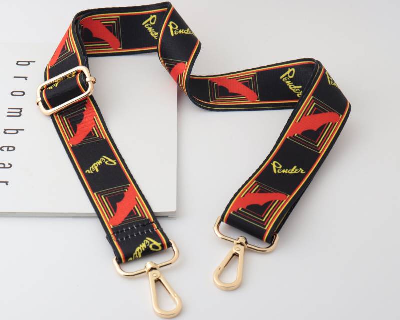 3.8cm Breite Verstellbare Baumwolle Canvas Nylon Tasche Strap, Schwarz Rot Geldbörse Griff, Schulter Handtasche Rucksack Strap Chian von WarmanBoutique