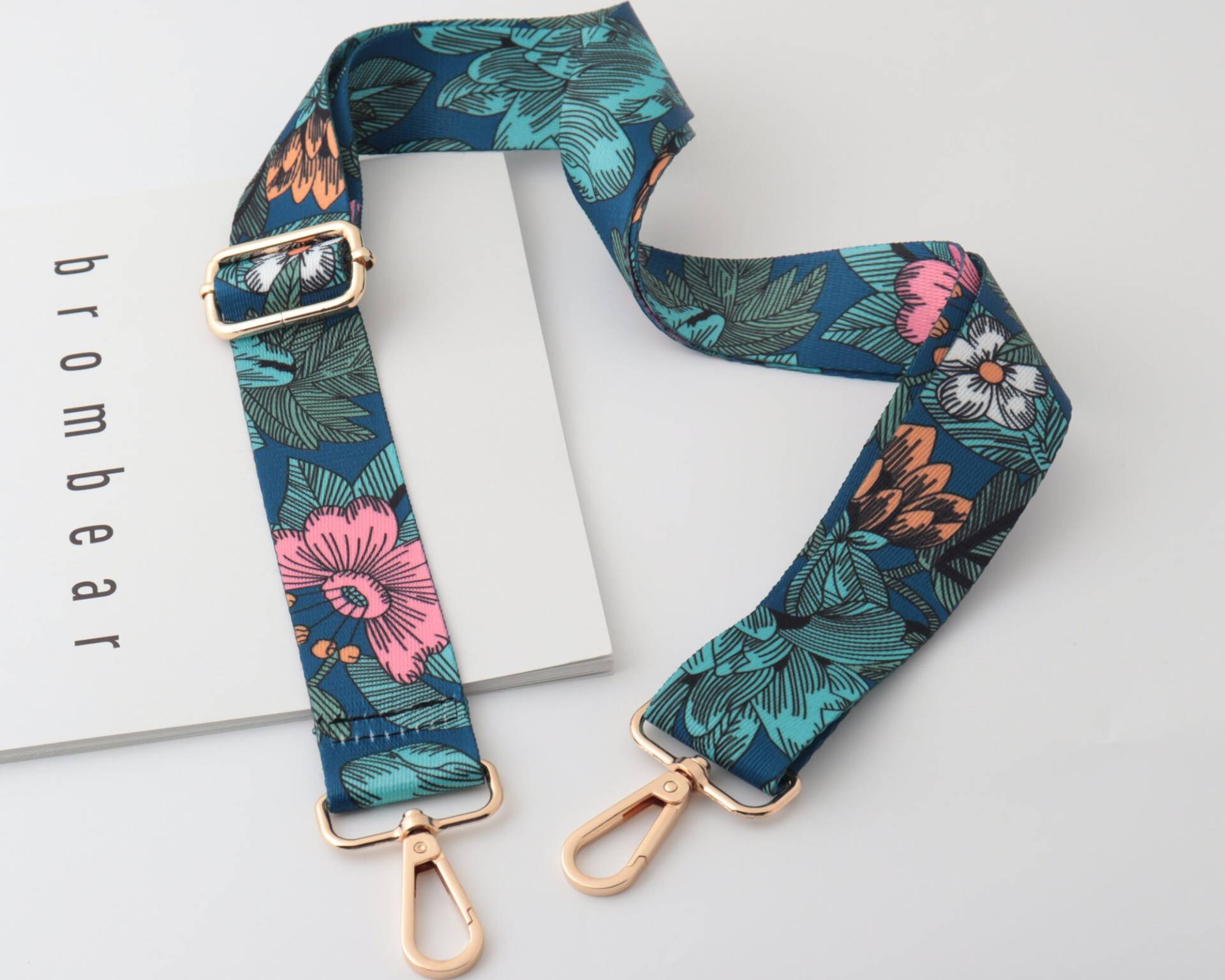 3.8cm Breite Verstellbare Blumen Tasche Strap, Umhängetasche Canvas Sling Griff, Grüne Riemen, Ersatzband Für Damen Taschen von WarmanBoutique