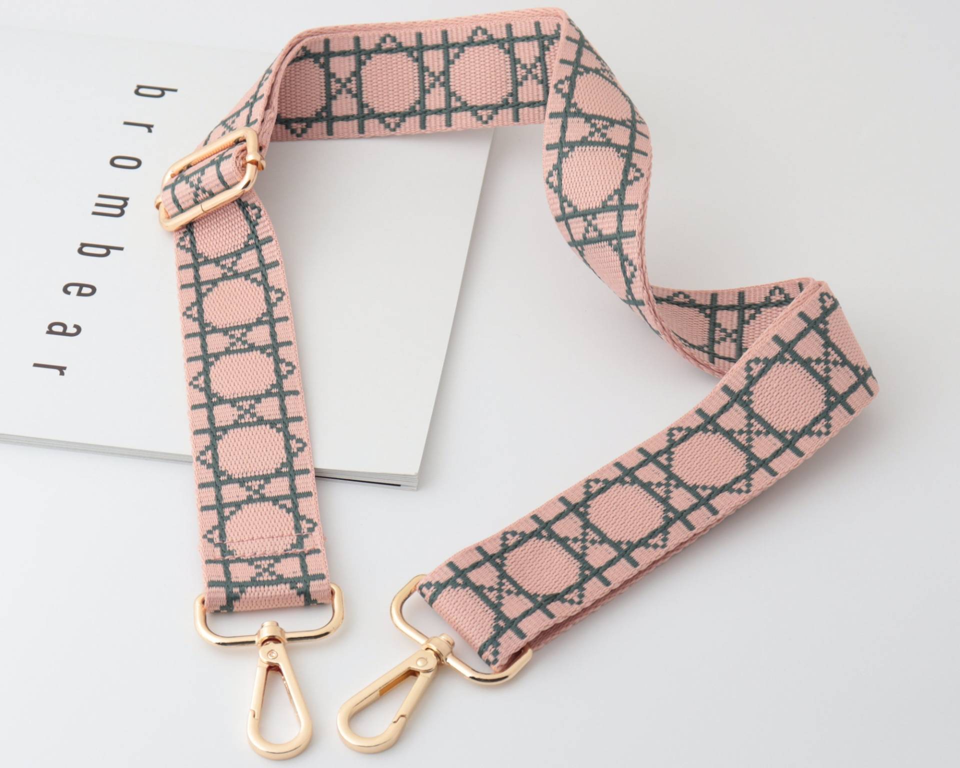 3.8cm Breite Verstellbare Stickerei Webbing Schulter Geldbörse Strap, Canvas Bag Umhängetasche Baumwollband Für Tasche, Rosa Tasche Riemen von WarmanBoutique