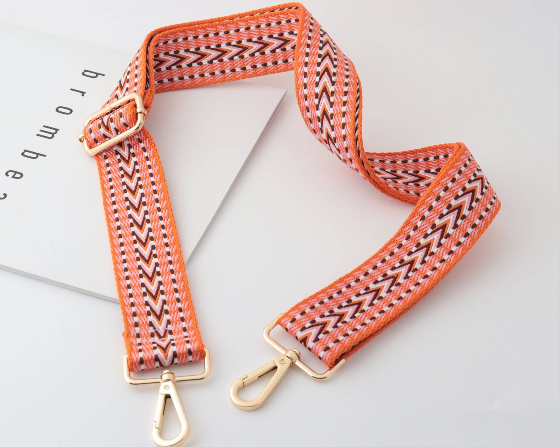 3.8cm Breite Verstellbare Stickerei Webbing Schulter Geldbörse Strap, Canvas Bag Umhängetasche Gurt, Baumwollband Für Tasche, Orange Tasche Riemen von WarmanBoutique