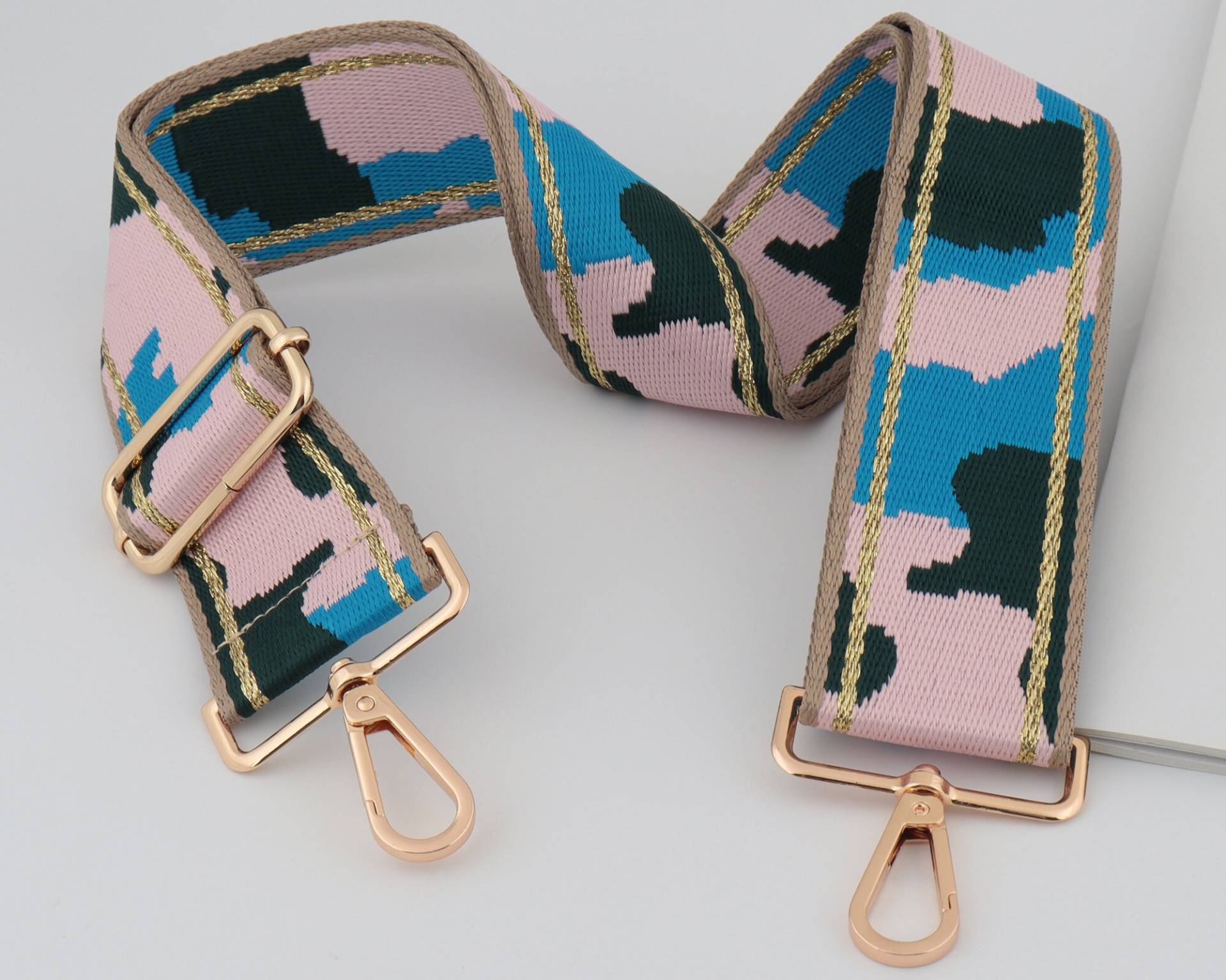 5cm Breite Verstellbar Camouflage Geldbörse Gürtel, Pink Blau Taschengurt Nylon Canvas Gurtband Schultertasche Henkelkette, Crossbody von WarmanBoutique