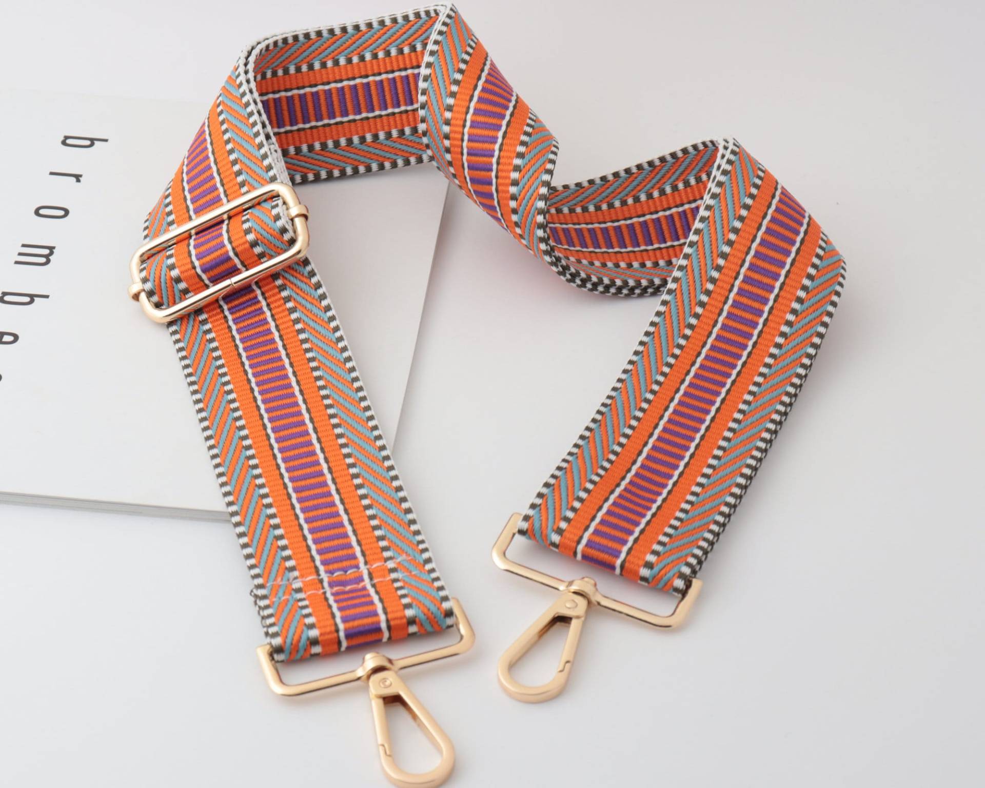 5cm Breite Verstellbar Gestreifte Tasche Strap, Canvas Bag Cross Body Baumwolle Orange Geldbörse Griff von WarmanBoutique