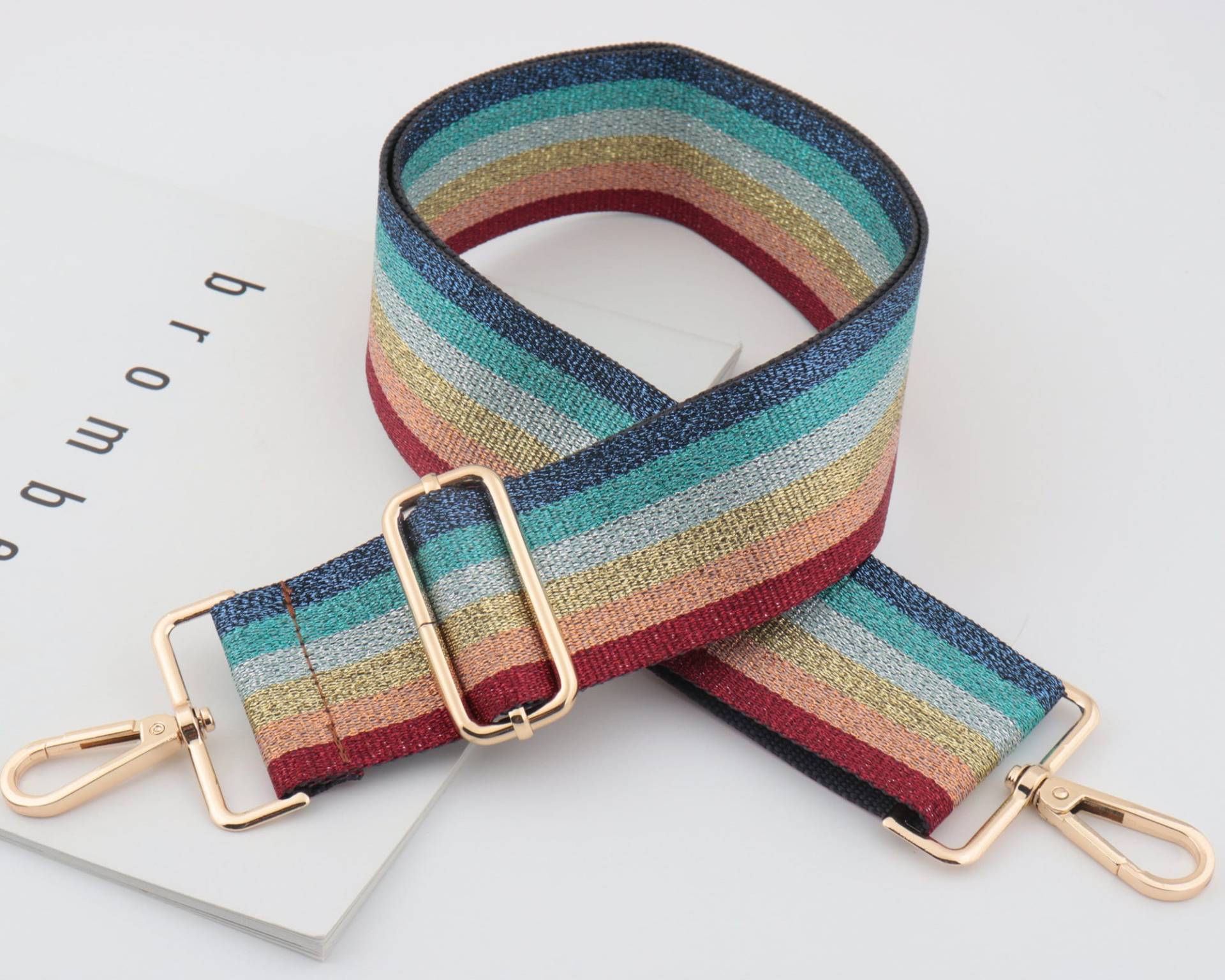 5cm Breite Verstellbar Gestreifter Taschengurt, Canvas Cross Body Strap, Baumwolltaschengurt, Regenbogen Gurttasche, Geldbörse Henkel Gurttasche von WarmanBoutique