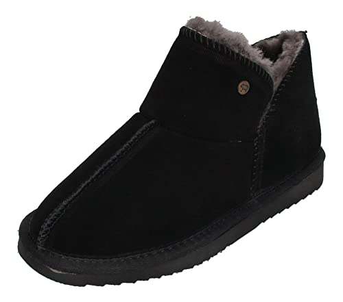 Warmbat Hausschuhe Schwarz Damen Badelatschen Pantoletten Slipper Pantoffeln Badeschuhe Willow Wildleder - 41 EU von Warmbat