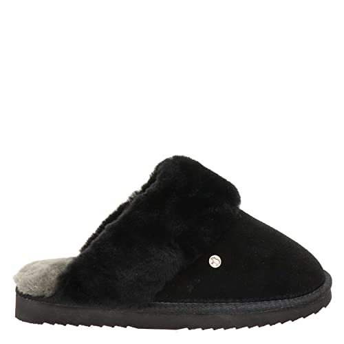Warmbat Damenschuhe Hausschuhe Flurry Suede - Black, Größe:43 EU von Warmbat