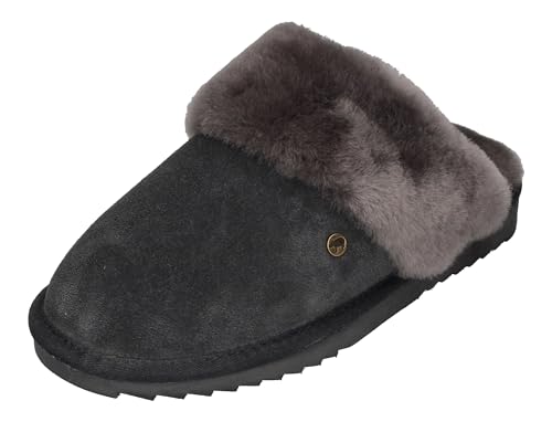 Warmbat Damenschuhe Hausschuhe Flurry Suede - Charcoal, Größe:38 EU von Warmbat