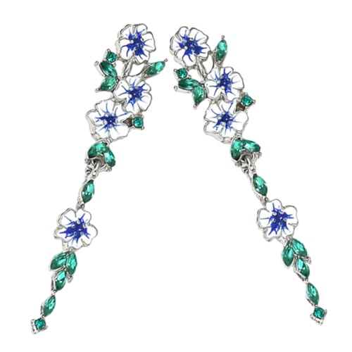 Warmhm Blumen Ohrhänger für Damen Tropfenohrringe Zirkonia Leichte Baumelnde Ohrringe für Festliche Anlässe Ohrschmuck für Frauen Kreative Ohrdekoration von Warmhm