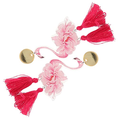 Warmhm Flamingo Tierohrringe Für Damen Mit Quasten Ohrhänger Flamingo Bauchmuster Ohrschmuck Für Frauen Und Mädchen von Warmhm