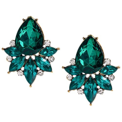 Warmhm Strass Ohrringe für Damen Glänzende Tropfenohrringe Cluster Ohrringe Eleganter Modeschmuck für Abendkleider von Warmhm