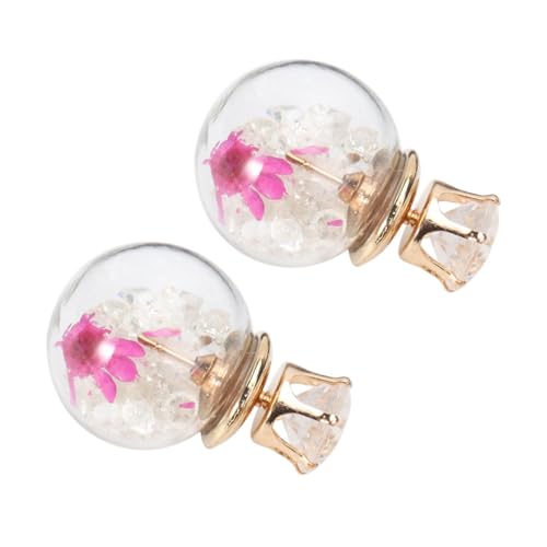 Warmhm 1 Paar Glasball Ohrstecker mit Getrockneten Blumen Doppelseitige Sphärische Ohrschmuck für Damen Umweltfreundliches Material Einzigartiges Design Accessoires für Warmhm 1 Paar Glasball Ohrstecker mit Getrockneten Blumen Doppelseitige Sphärische Ohrschmuck für Damen Umweltfreundliches Material Einzigartiges Design Accessoires für von Warmhm